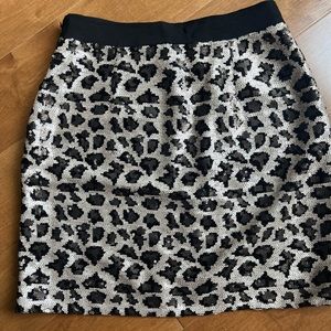 Animal print sequin skirt